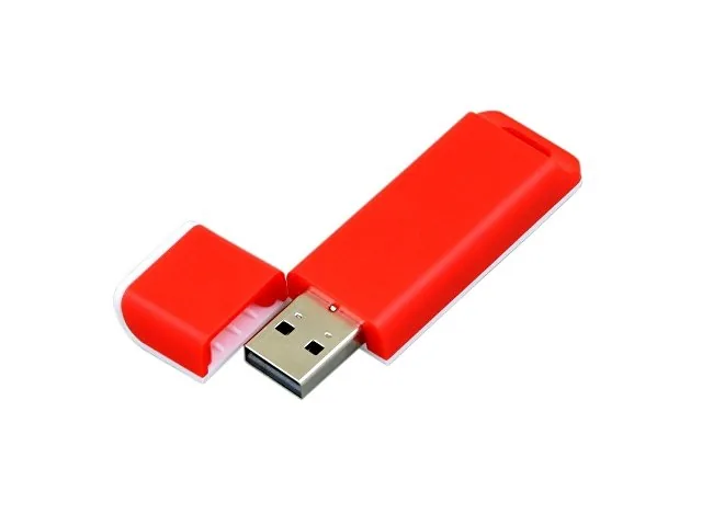 USB 2.0- флешка на 64 Гб с оригинальным двухцветным корпусом фото 2