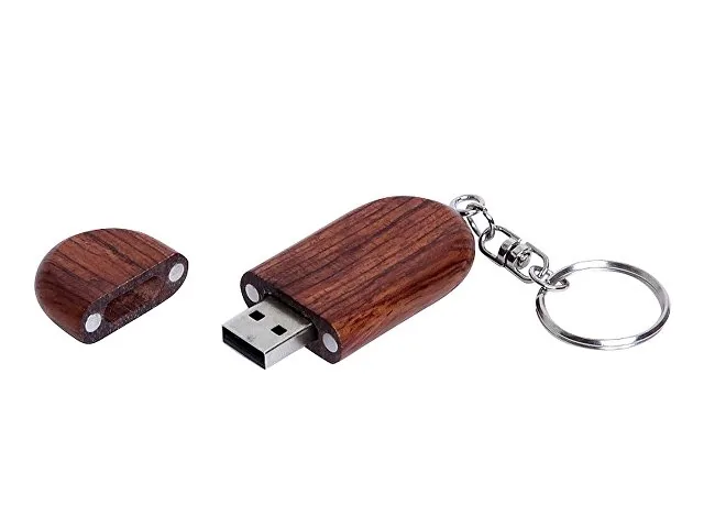 USB 2.0- флешка на 32 Гб овальной формы и колпачком с магнитом фото 2