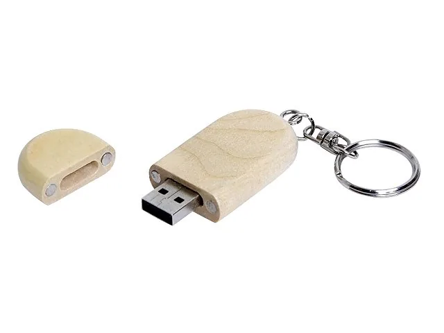 USB 2.0- флешка на 64 Гб овальной формы и колпачком с магнитом фото 2
