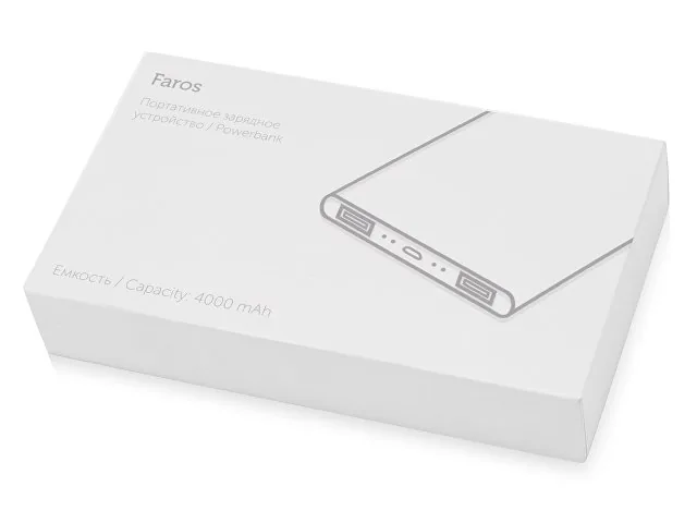 Внешний аккумулятор с подсветкой логотипа «Faros», soft-touch, 4000 mAh фото 8