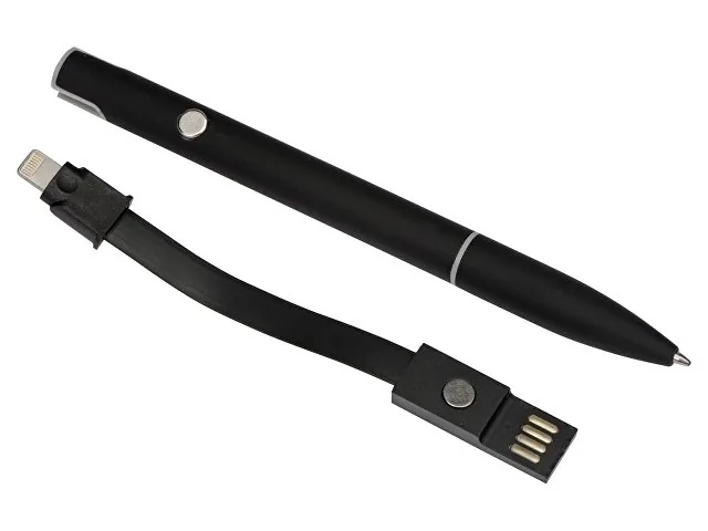 Ручка металлическая шариковая «Connect» с кабелем USB 2 в 1 фото 6