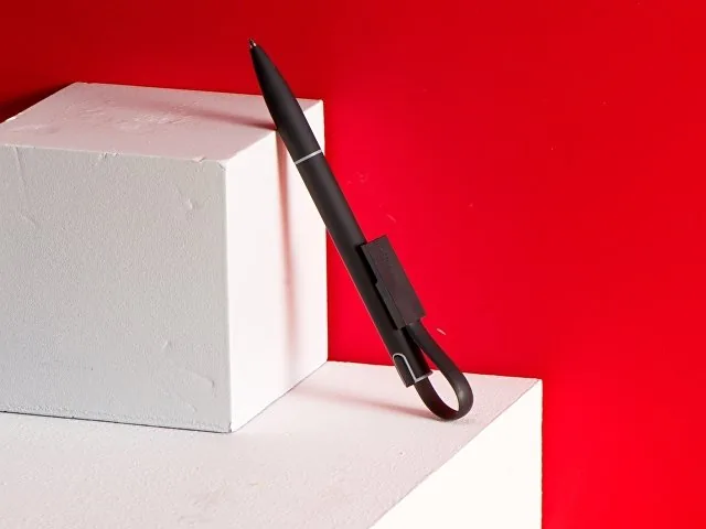 Ручка металлическая шариковая «Connect» с кабелем USB 2 в 1 фото 7