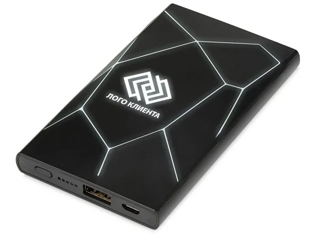 Внешний беспроводной аккумулятор «Geo Wireless» с подсветкой лого, 5000 mAh фото 2