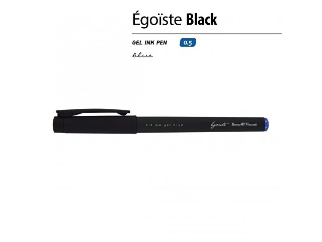 Ручка пластиковая гелевая «Egoiste Black» с лого бренда фото 2