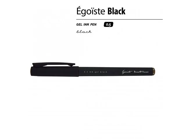 Ручка пластиковая гелевая «Egoiste Black» с лого бренда фото 2