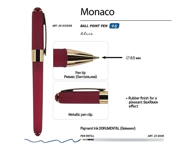 Ручка пластиковая шариковая «Monaco» фото 3