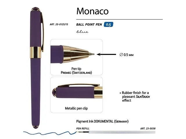 Ручка пластиковая шариковая «Monaco» фото 3