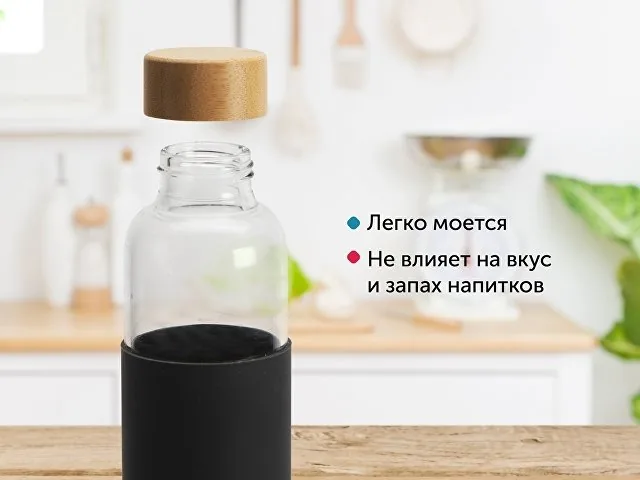 Стеклянная бутылка для воды в силиконовом чехле «Refine» фото 8