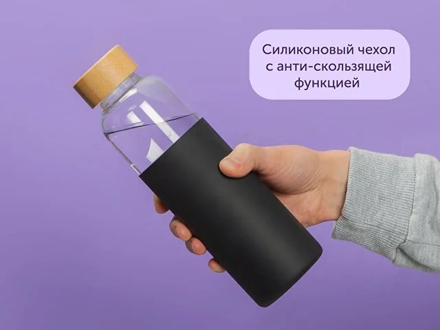 Стеклянная бутылка для воды в силиконовом чехле «Refine» фото 9