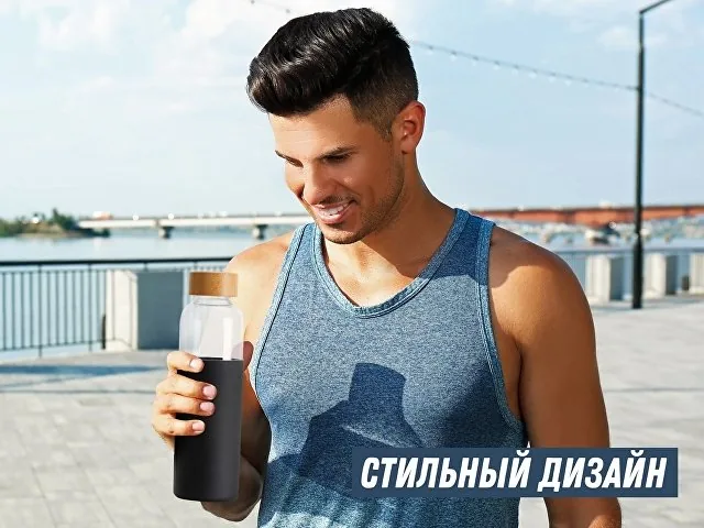 Стеклянная бутылка для воды в силиконовом чехле «Refine» фото 13