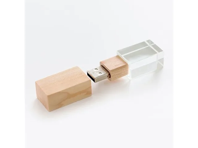 USB 2.0- флешка на 64 Гб кристалл дерево фото 2