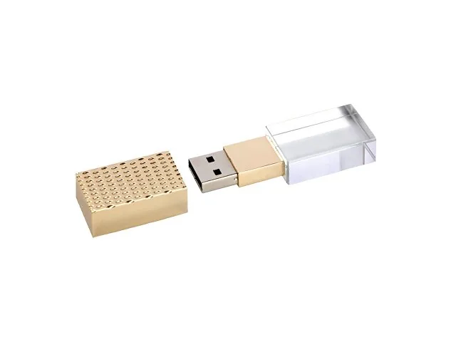 USB 2.0- флешка на 16 Гб кристалл в металле фото 2