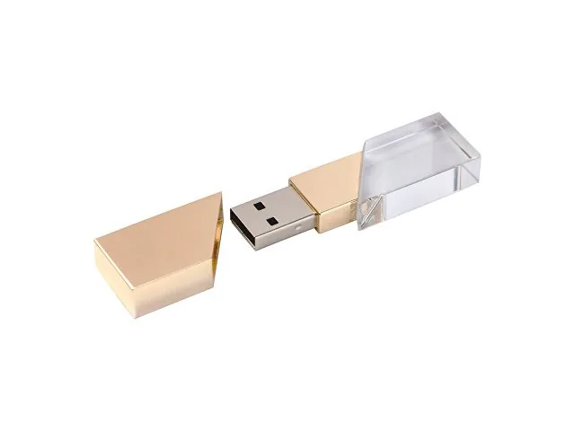 USB 2.0- флешка на 32 Гб кристалл в металле фото 2
