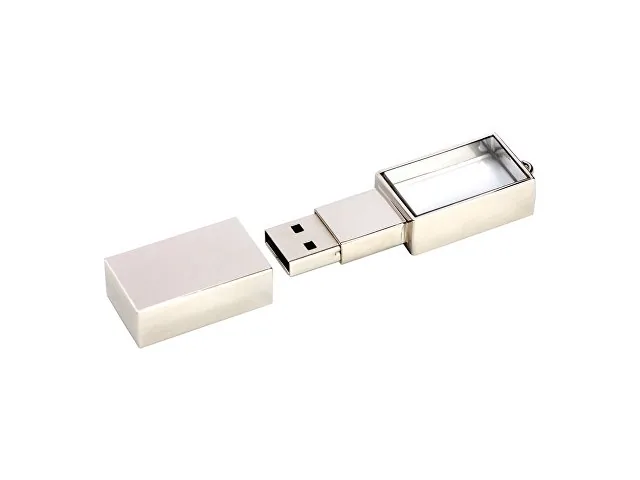 USB 2.0- флешка на 16 Гб кристалл в металле фото 2
