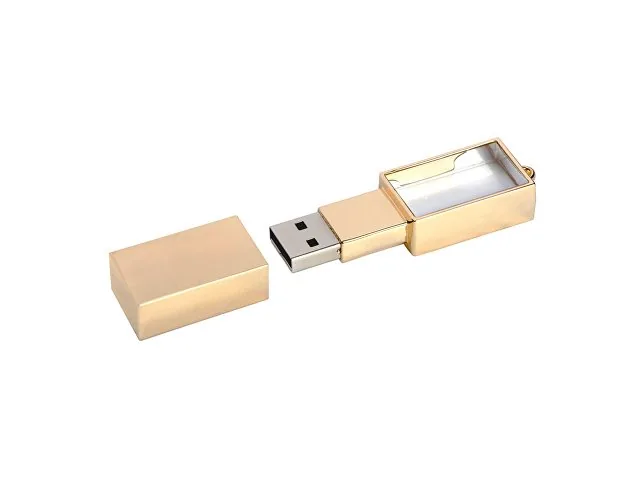 USB 2.0- флешка на 8 Гб кристалл в металле фото 2