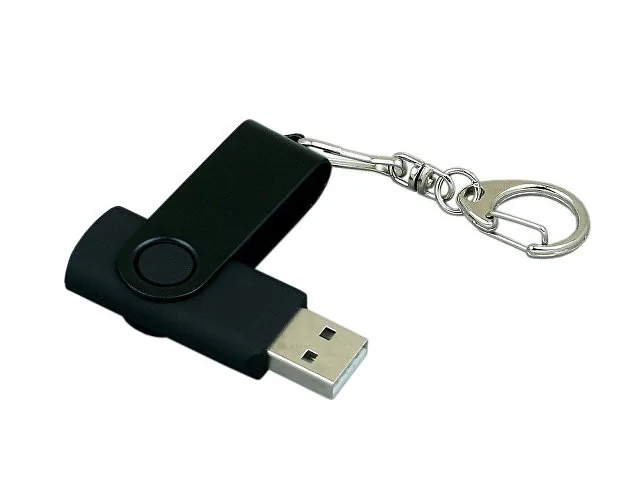 USB 2.0- флешка промо на 4 Гб с поворотным механизмом и однотонным металлическим клипом фото 3