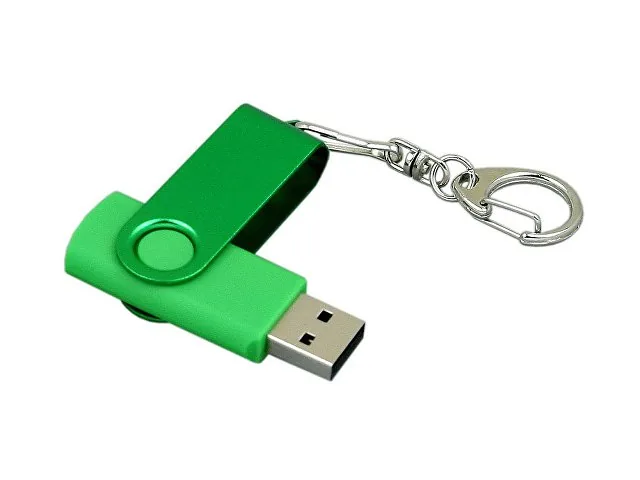 USB 2.0- флешка промо на 4 Гб с поворотным механизмом и однотонным металлическим клипом фото 3