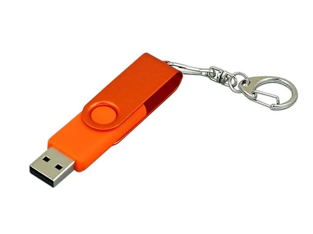 USB 2.0- флешка промо на 8 Гб с поворотным механизмом и однотонным металлическим клипом фото 2