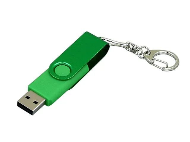 USB 2.0- флешка промо на 8 Гб с поворотным механизмом и однотонным металлическим клипом фото 2