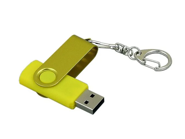 USB 3.0- флешка промо на 64 Гб с поворотным механизмом и однотонным металлическим клипом фото 3