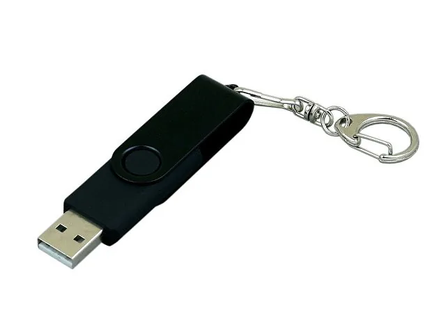 USB 3.0- флешка промо на 128 Гб с поворотным механизмом и однотонным металлическим клипом фото 2