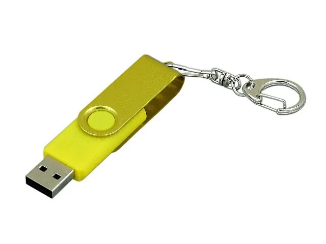 USB 3.0- флешка промо на 128 Гб с поворотным механизмом и однотонным металлическим клипом фото 2