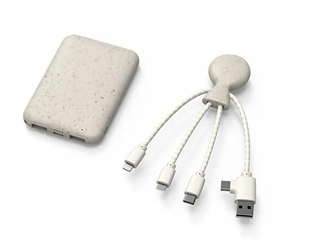 Внешний аккумулятор «BioPack» c кабелем «Mr. Bio», 5000 mAh фото 2