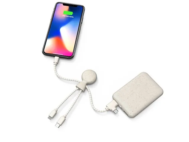 Внешний аккумулятор «BioPack» c кабелем «Mr. Bio», 5000 mAh фото 4