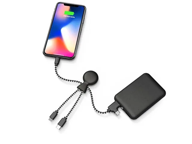 Внешний аккумулятор «BioPack» c кабелем «Mr. Bio», 5000 mAh фото 4