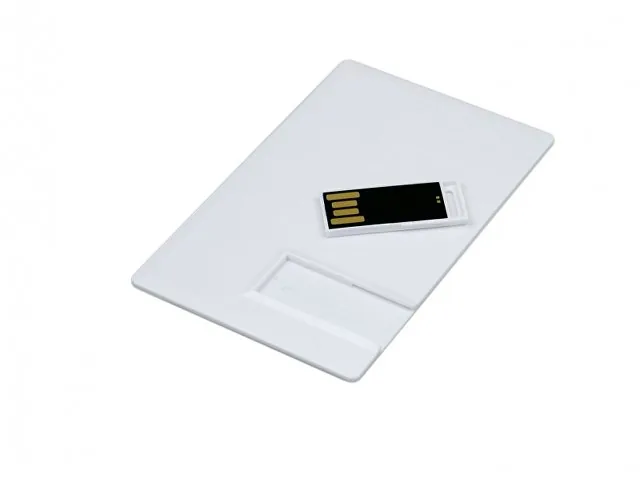 USB 2.0- флешка на 16 Гб в виде пластиковой карты с полностью выдвижным чипом фото 2