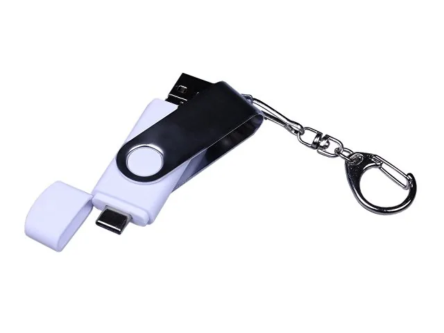 USB 2.0/micro USB/Type-C- флешка на 64 Гб c поворотным механизмом фото 4