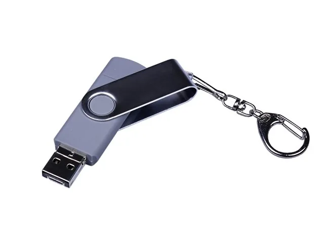 USB 2.0/micro USB/Type-C- флешка на 16 Гб c поворотным механизмом фото 2