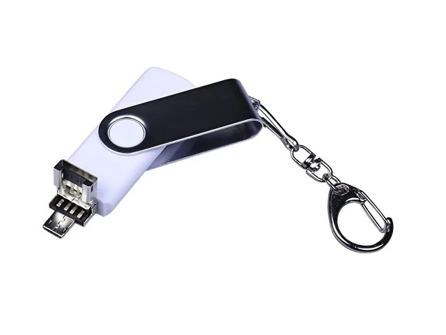 USB 2.0/micro USB/Type-C- флешка на 16 Гб c поворотным механизмом фото 3
