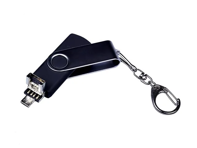 USB 2.0/micro USB/Type-C- флешка на 32 Гб c поворотным механизмом фото 3