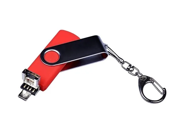 USB 2.0/micro USB/Type-C- флешка на 32 Гб c поворотным механизмом фото 3