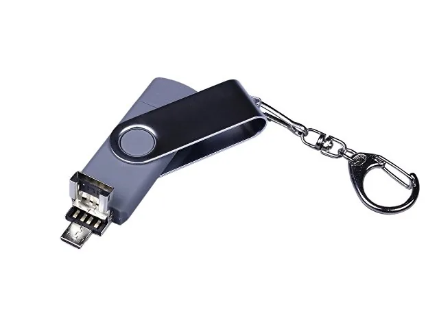 USB 3.0/micro USB/Type-C- флешка на 32 Гб с поворотным механизмом фото 3