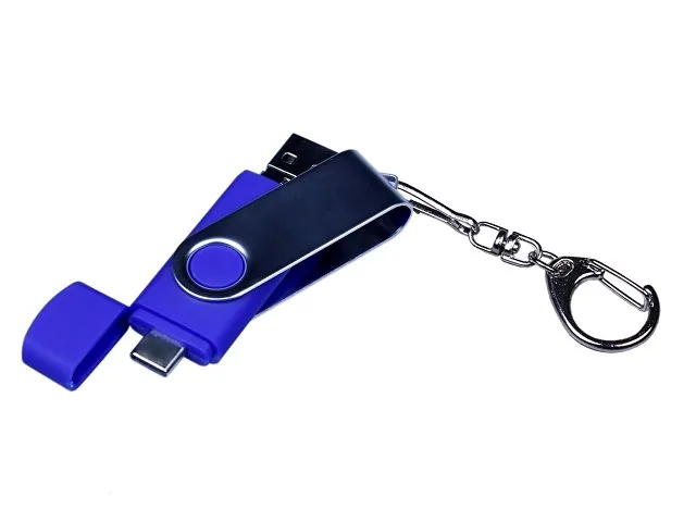 USB 3.0/micro USB/Type-C- флешка на 32 Гб с поворотным механизмом фото 4
