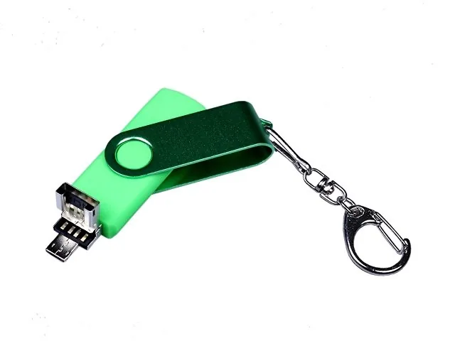 USB 2.0/micro USB/Type-С- флешка на 64 Гб 3-в-1 с поворотным механизмом фото 3