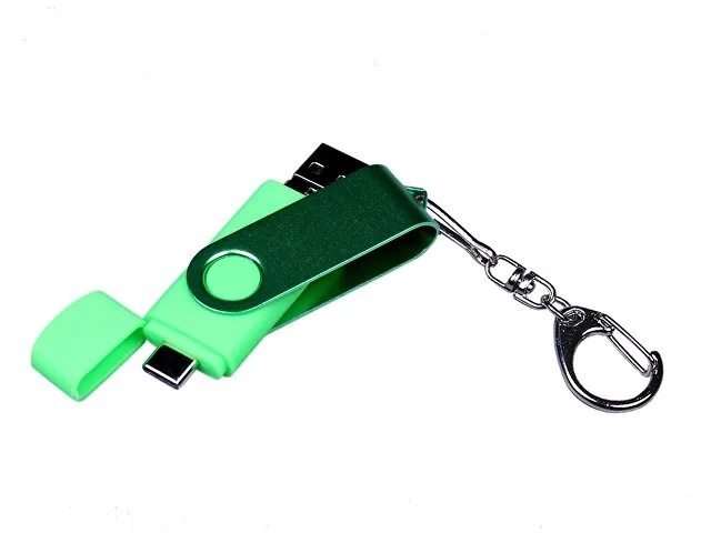 USB 2.0/micro USB/Type-С- флешка на 64 Гб 3-в-1 с поворотным механизмом фото 4