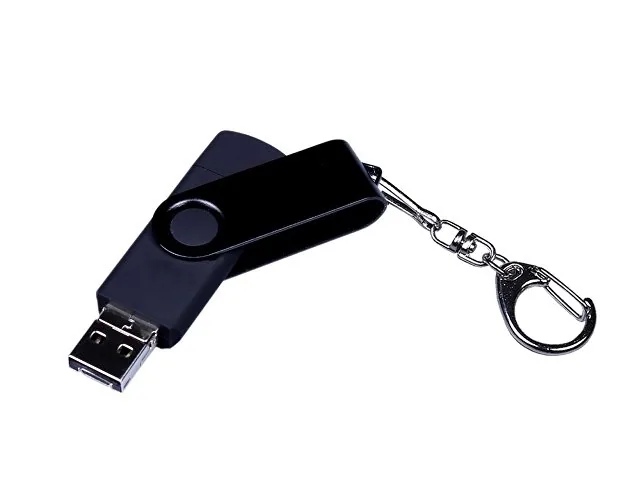USB 2.0/micro USB/Type-С- флешка на 16 Гб 3-в-1 с поворотным механизмом фото 2