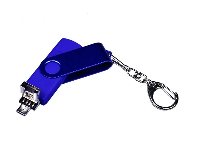 USB 2.0/micro USB/Type-С- флешка на 16 Гб 3-в-1 с поворотным механизмом фото 3