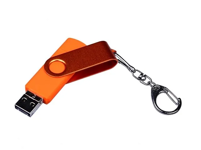 USB 2.0/micro USB/Type-С- флешка на 16 Гб 3-в-1 с поворотным механизмом фото 2
