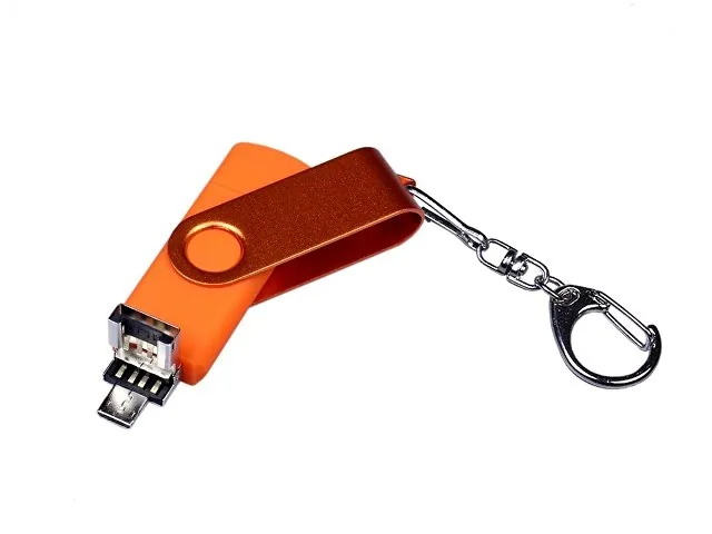 USB 2.0/micro USB/Type-С- флешка на 16 Гб 3-в-1 с поворотным механизмом фото 3