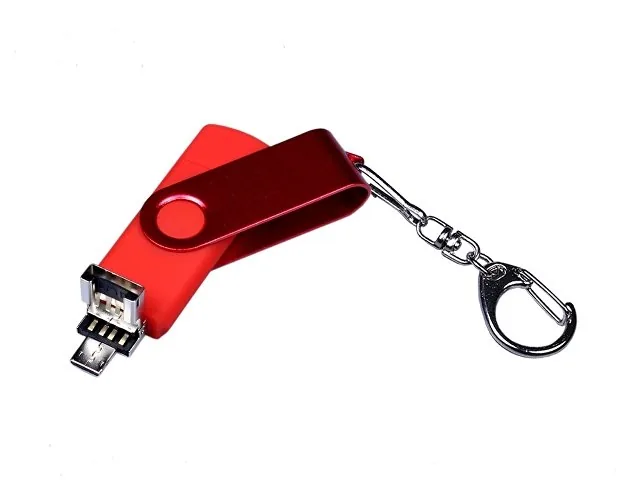 USB 2.0/micro USB/Type-С- флешка на 16 Гб 3-в-1 с поворотным механизмом фото 3
