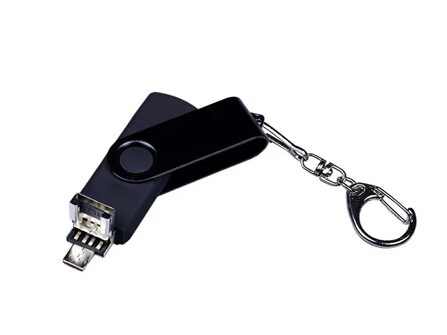 USB 2.0/micro USB/Type-С- флешка на 32 Гб 3-в-1 с поворотным механизмом фото 3