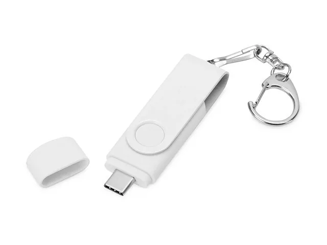 USB 3.0/micro USB/Type-C - флешка на 32 Гб 3-в-1 с поворотным механизмом фото 2
