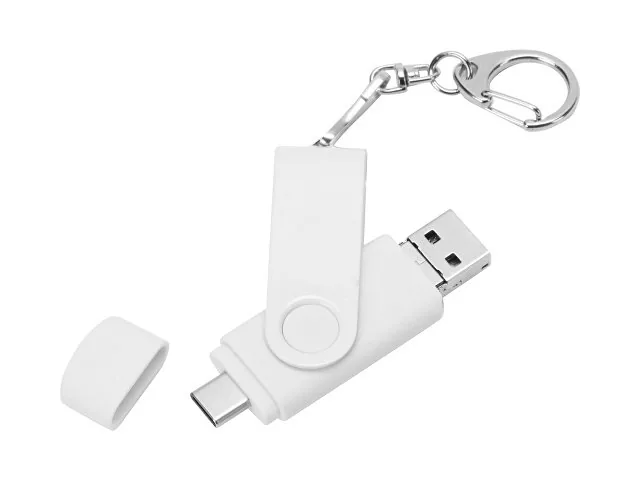 USB 3.0/micro USB/Type-C - флешка на 32 Гб 3-в-1 с поворотным механизмом фото 3