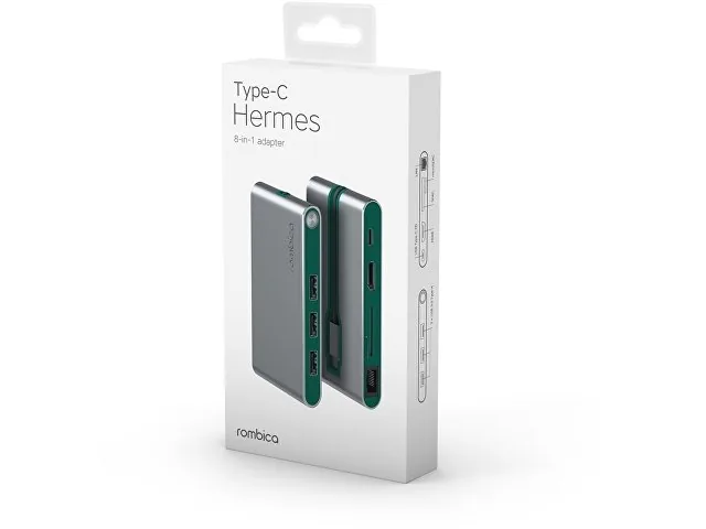 Хаб 8-в-1 Type-C «Hermes», USB 3.0 x 3, Type-C PD, HDMI, LAN, картридер фото 5