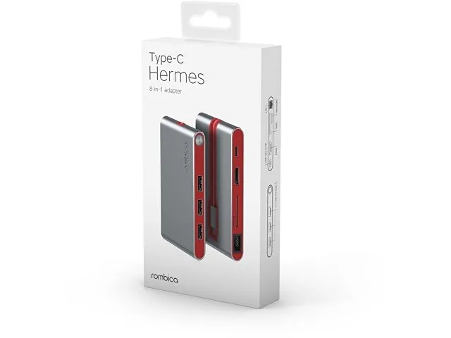 Хаб 8-в-1 Type-C «Hermes», USB 3.0 x 3, Type-C PD, HDMI, LAN, картридер фото 5
