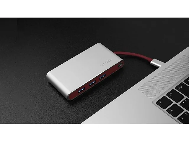 Хаб 8-в-1 Type-C «Hermes», USB 3.0 x 3, Type-C PD, HDMI, LAN, картридер фото 12